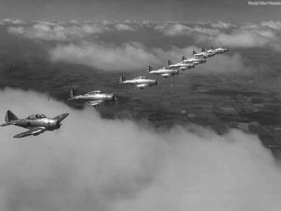 P-35s of the 27th PS flying in Formation 1940