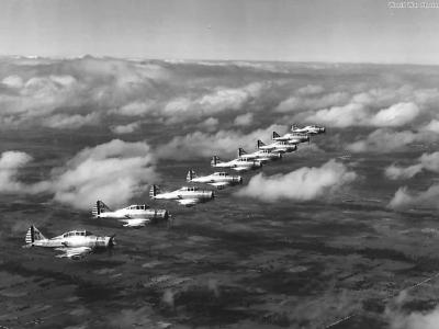 P-35s of the 27th PS flying in formation