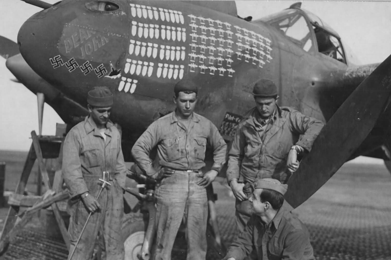 P-38F Lightning Capt Newbury and Crew 1st FG Nose Art