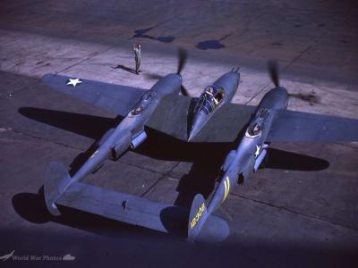 P-38F in haze paint
