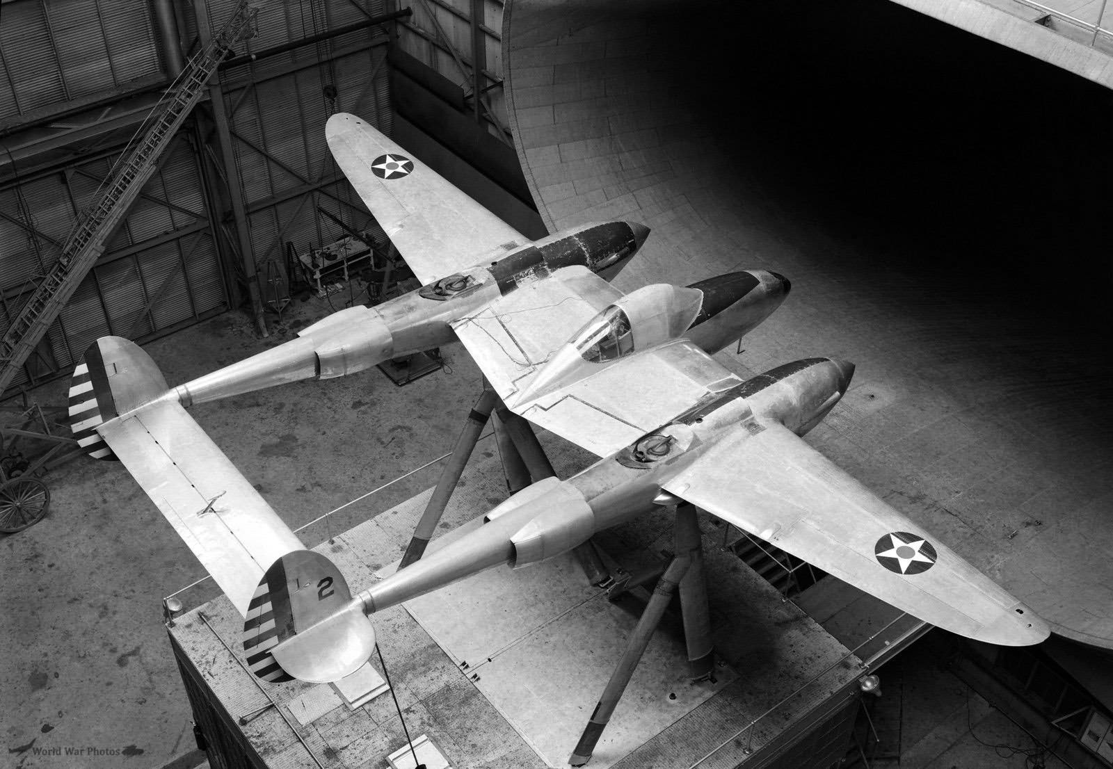 YP-38 in a wind tunnel