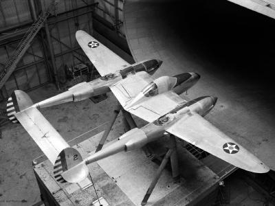 YP-38 in a wind tunnel