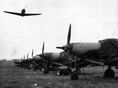 601 Squadron parade at Duxford