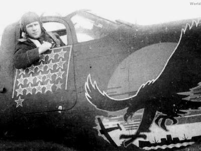 Soviet Ace Sirotin in the cockpit of P-39 from 17 IAP 1945