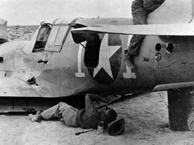 64th Fighter Squadron 57th Fighter Group damaged P-40K 11