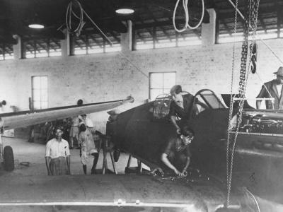 Chinese Mechanics Assemble P-40 in Rangoon Burma
