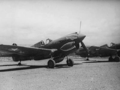 P-40 white 100 with Flying Tiger shark’s mouth
