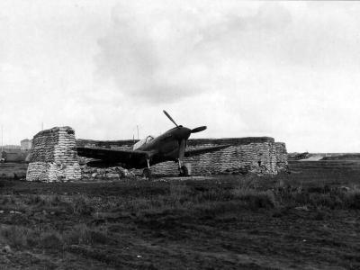 P-40 of the 2nd Service Group Parked In A Revetment Iceland