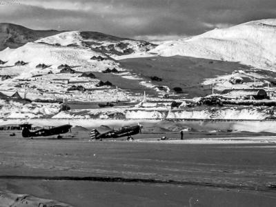 18th FS P-40s on the runway at Attu Island late 1943