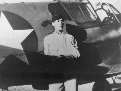 64th FS, 57th FG Pilot Gordon Ryerson by P-40 32 in Libya 1942