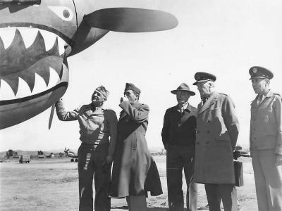 General Arnold beside P-40 1943