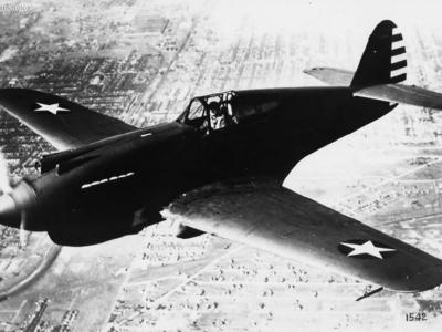 P-40 in flight