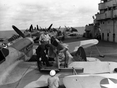 P-40K on board USS Chenango October 1942 2