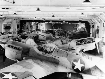 P-40F on board USS Chenango October 1942