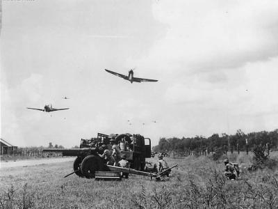 P-40s over 51st FA Troops during Louisiana Maneuvers