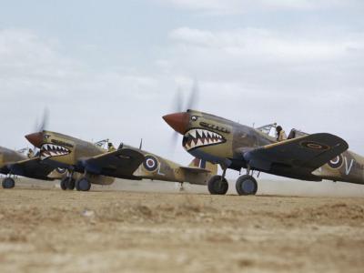 Kittyhawks Mk III FR472 GA-L, FR440 GA-V of No. 112 Squadron RAF