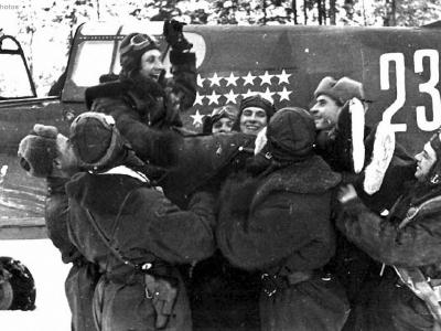 P-40K „White 23” and pilot Lt.Nikolay Kuzniecov of 436 IAP (Fighter Air Regiment)