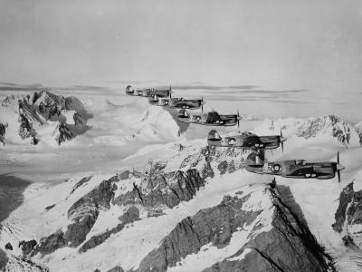 P-40s of No. 111 (f) Squadron, RCAF in flight