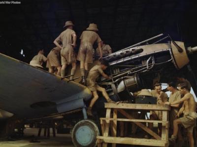 Ground crew performing maintenance on Tomahawk Egypt