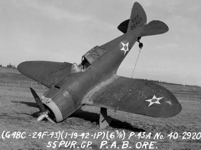 P-43A #92 serial 40-2920 of the 55th Pursuit Group, Portland AB