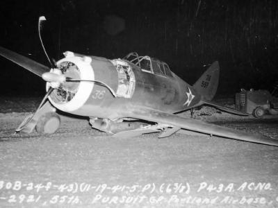 P-43A serial 40-2921 of the 55th Pursuit Group, Portland AB