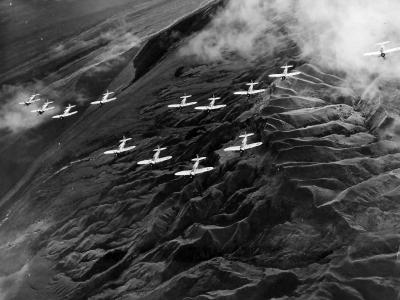 10th AF P-47 Thunderbolts in Formation over Northern Burma