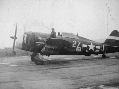 P-47 Razorback code 2Z-J of the 510th FS, 405th Fighter Group