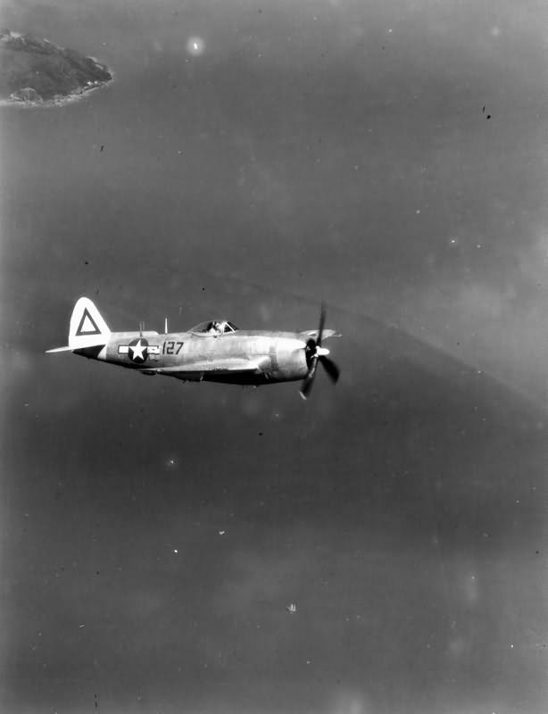 P-47 Thunderbolt 127 of the 463rd FS, 507th Fighter Group in flight