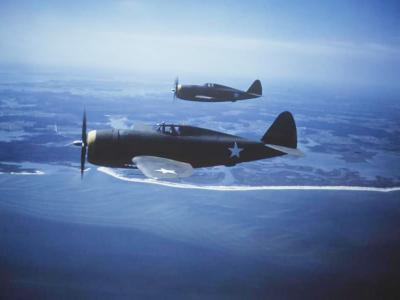 Two P-47 in flight