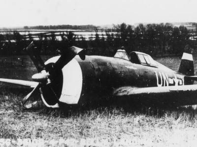 crashed P-47 code UN-X of the 61st Fighter Squadron ,56th Fighter Group