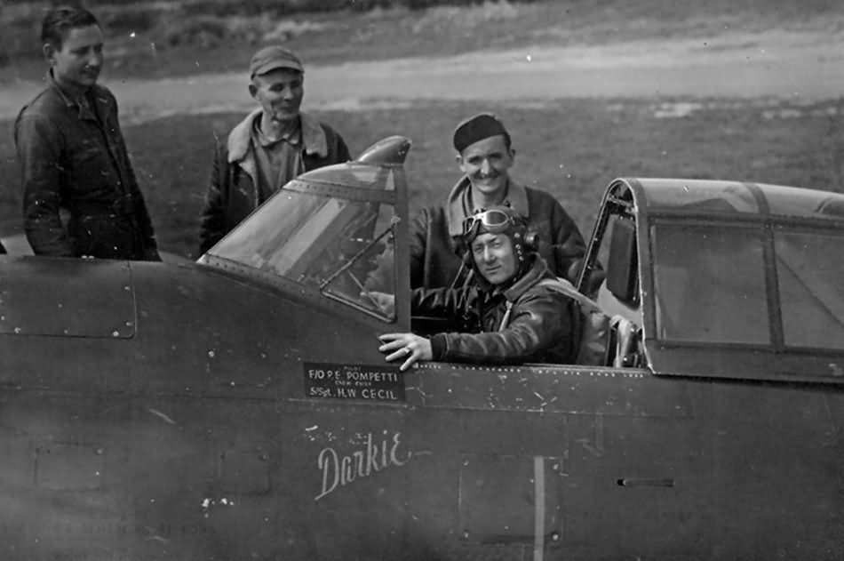 F/O Peter Pompetti 78th Fighter Group 84th FS Ace in P 47C Thunderbolt  Darkie WZ+R England 1943