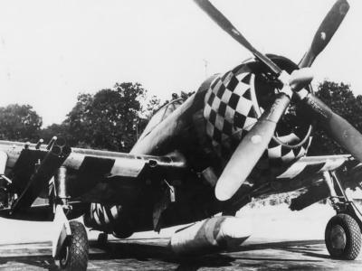 P-47D Thunderbolt of the 353rd Fighter Grroup fitted with rocket launchers at Raydon