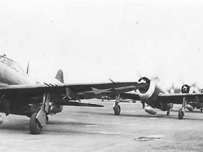 366th FG P-47s take off from RAF Thruxton for raid on Louvain 1944