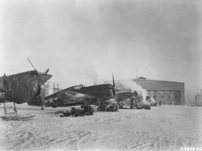 P-47 Ski-tests at Ladd Field 1944