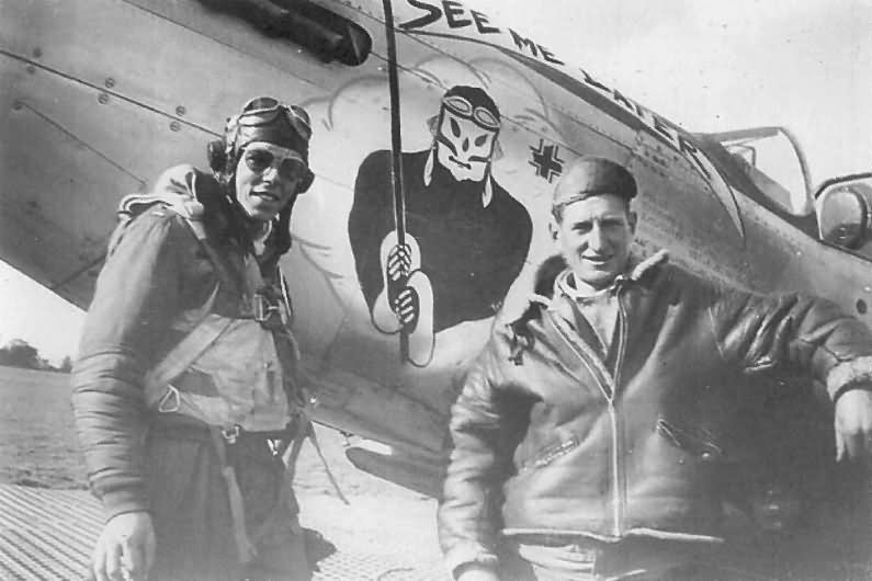 1Lt Wilbur Eaton 4th Fighter Group By P-51D Mustang See Me Later Nose Art