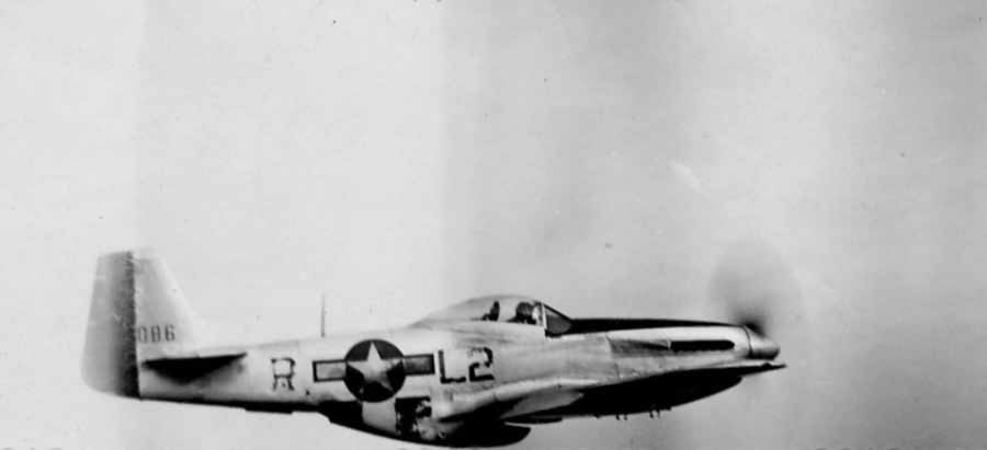 P-51 44-15086 In Flight, pilot Lt Morrow