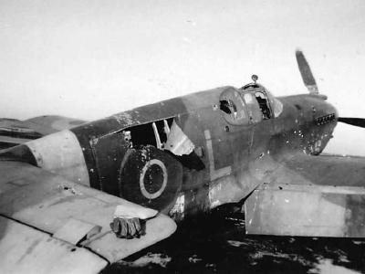 Battle Damage To An RAF P-51 Mustang