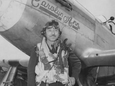 Col Bud Peaslee by P-51D Mustang