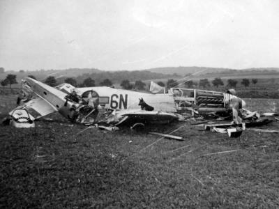 Destroyed P-51 Mustang code 6N-C of the 505th FS 339th Fighter Group