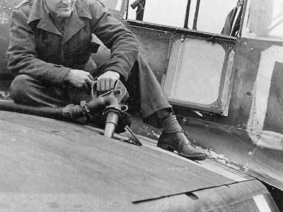 Ground Crewman Refueling P-51 Mustang