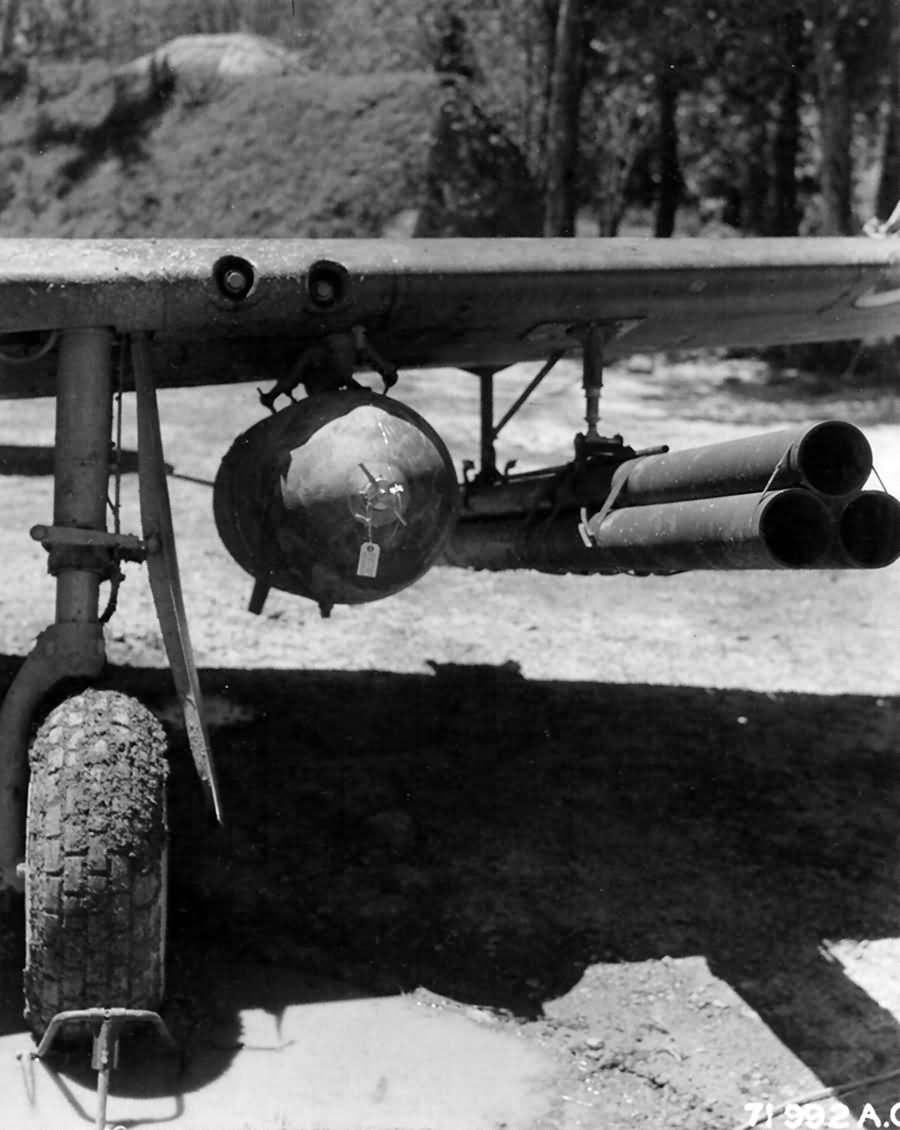 North American P-51 Mustang With 1000 Pound Bomb And Bazooka Rocket Tubes