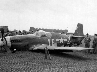 P-51B Mustang serial 43-6845 of the 358th FS 355th Fighter Group, code YF-X