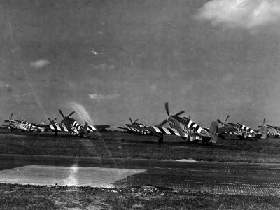 P-51B Mustang with D-Day stripes