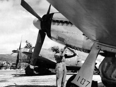 P-51D Mustang 107 of the 78th FS 47th FS 15th FG Saipan February 1945