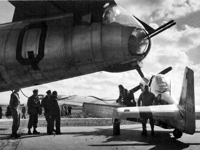 P-51D Mustang 44-13557 „Easy Does It” of the 1st Scouting Force And B-26 Marauder Tail