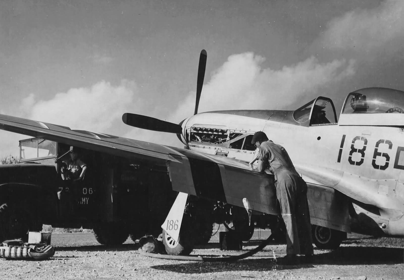 P-51D Mustang #186 44-63375 of the 47th FS 15th Fighter Group, 12 February 1945