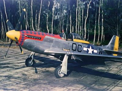 P-51D Mustang 44-11564 356th FG 359th FS Martlesham Heath England 1945, color photo