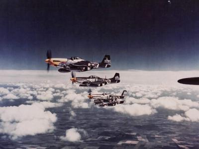 P-51 Mustangs of the 361st Fighter Group – color photo
