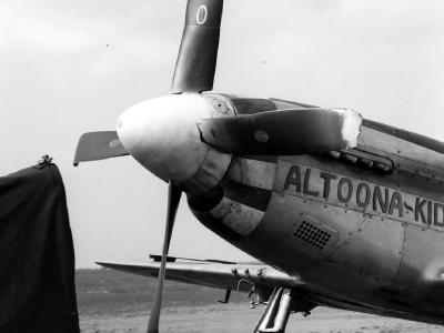 P-51 Mustang damaged 364th Fighter Group Mustang Altoona Kid
