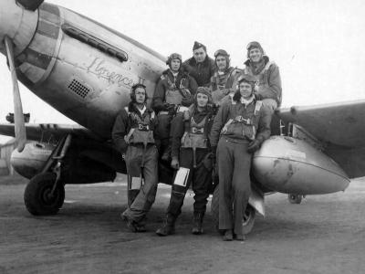 Pilots Of Flight D of the 384th Fighter Squadron 364th Fighter Group And P-51 „Florence II” Honnington England 15 January 1945